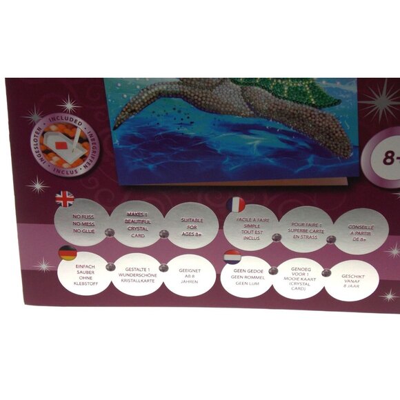 Craft Buddy DIY Sea Turtle Crystal Art Greeting Card Kit 7x7 Birthday Kids Gift - Picture 4 of 4
